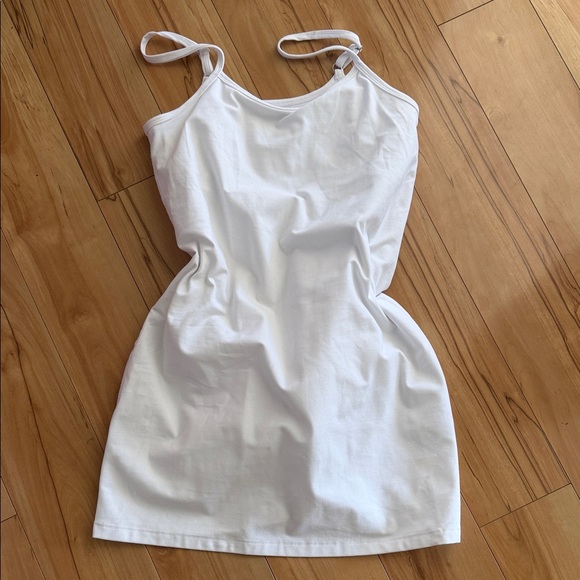 Beyond Yoga Pants - Beyond Yoga White Sleeveless Mini Dress. Yoga material with built in shorts